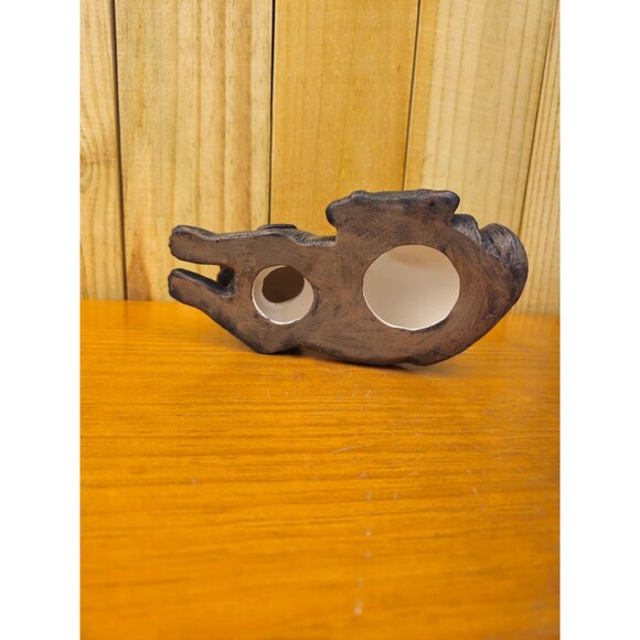 Small Vintage Brown ceramic Pug Dog Figurine Lying Down Collectible Home Decor - Picture 9 of 12